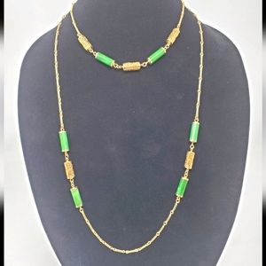 2 VTG Sarah Coventry green/ Gold necklaces